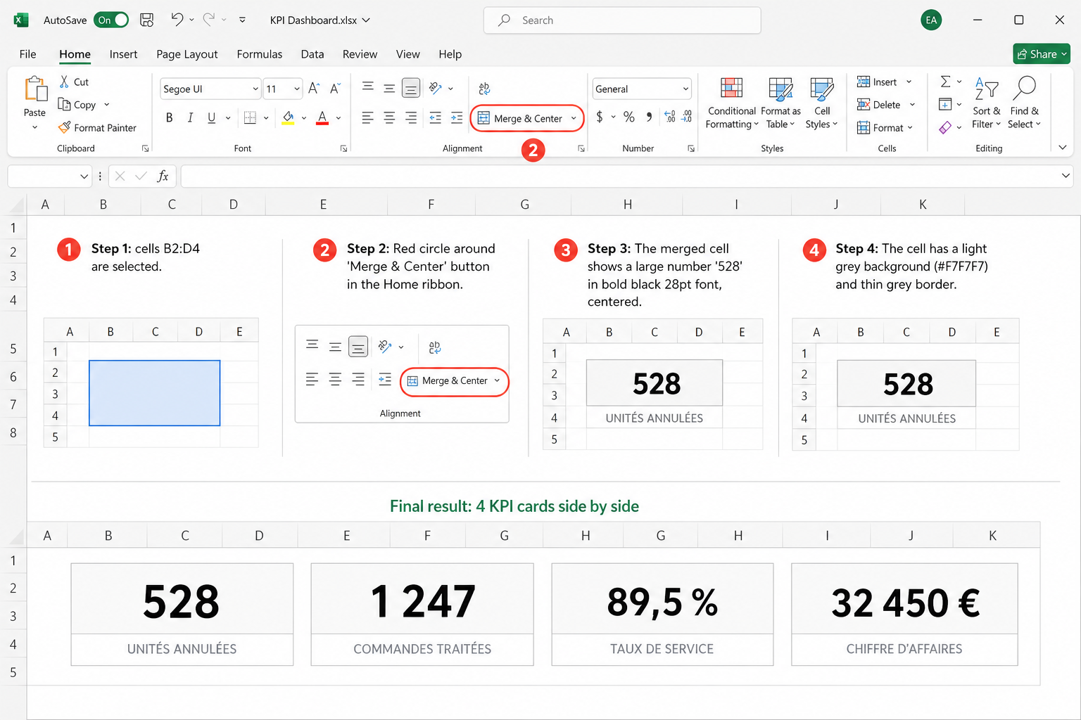 Créer les KPI cards